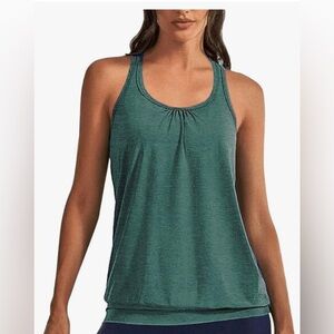 Beyove Womens Workout Yoga Tank Top Loose Fit Racerback - size large